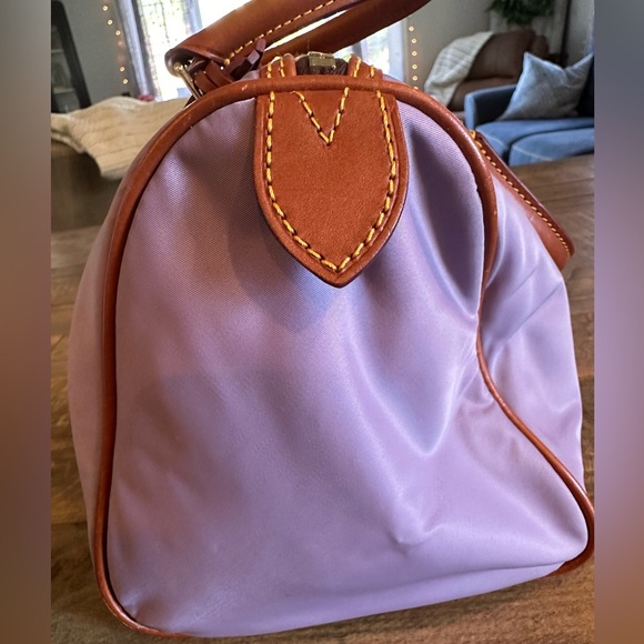 Dooney & Bourke Lavender Nylon and Leather Satchel - Picture 4 of 8